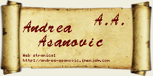 Andrea Asanović vizit kartica